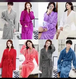Colorful Flannel Bathrobes - Shawl Collar
