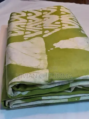 Pastel Green Triangle Design Silk Adire / Kampala - 5 Yards