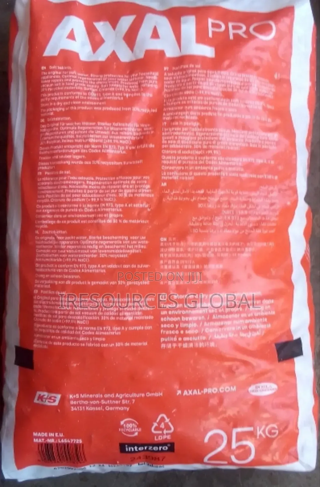 Industrial Salt Tablets (Axal Pro) 25kg