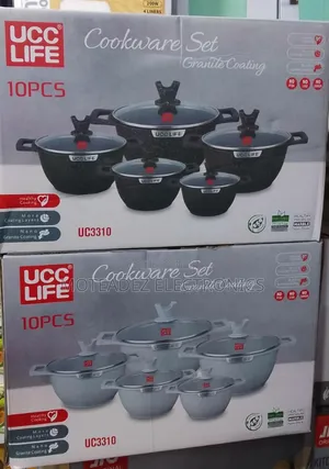 UCCLIFE 10pcs Granite Coating High Quality Cookware Sets