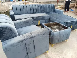 Photo - Complete Set of Gray Fabric Sofa