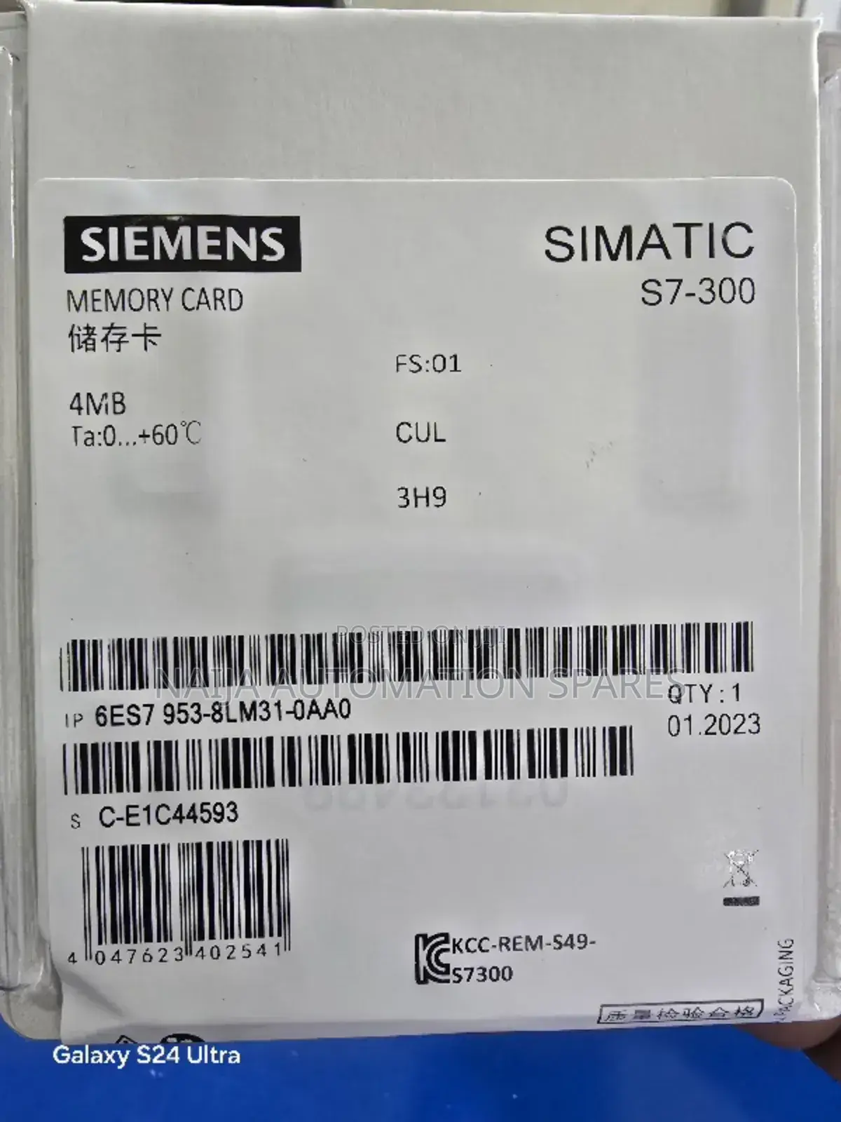 Siemens Simatic S7 Memory Card 4MB | 6ES7953 8LM31 0AA0