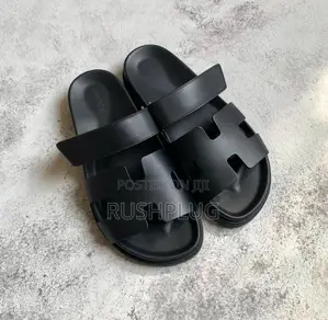 Black Original Hermes Chypre Sandal “Pure Leather”