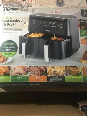 Tower 8l, Dual Basket Air Fryer, Black