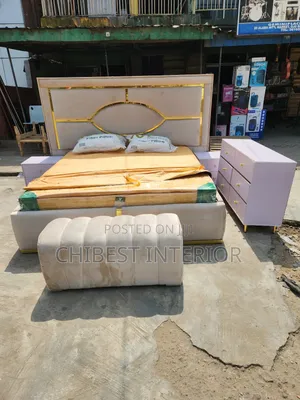 6by6 Bed Frame With Mirror, Side Drawers and Footrest