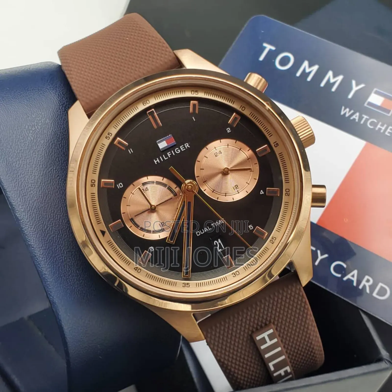 *Tommy Hilfiger Dual‐Time Rubber Battery Watch*