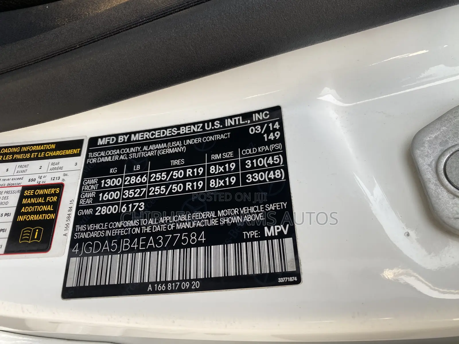 Mercedes-Benz M Class 2014 White
