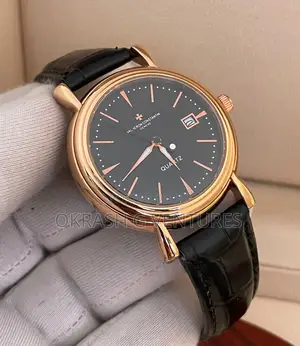Vacheron Constantin Rose Gold Leather Watch for Women's