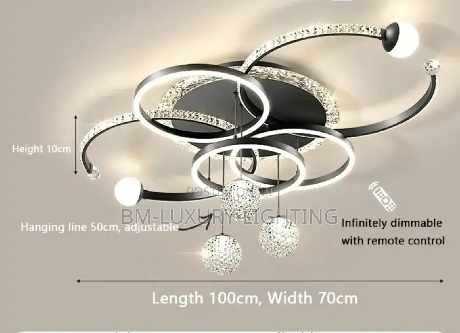 3 Crystal Drop Ring Chandelier