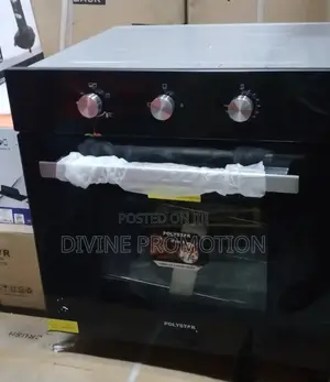 Polystar Electric and Gas Oven,65 Liters , 60cm,Black Color