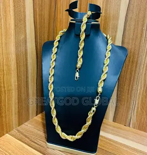 Gold Chain Necklace and Bangle
