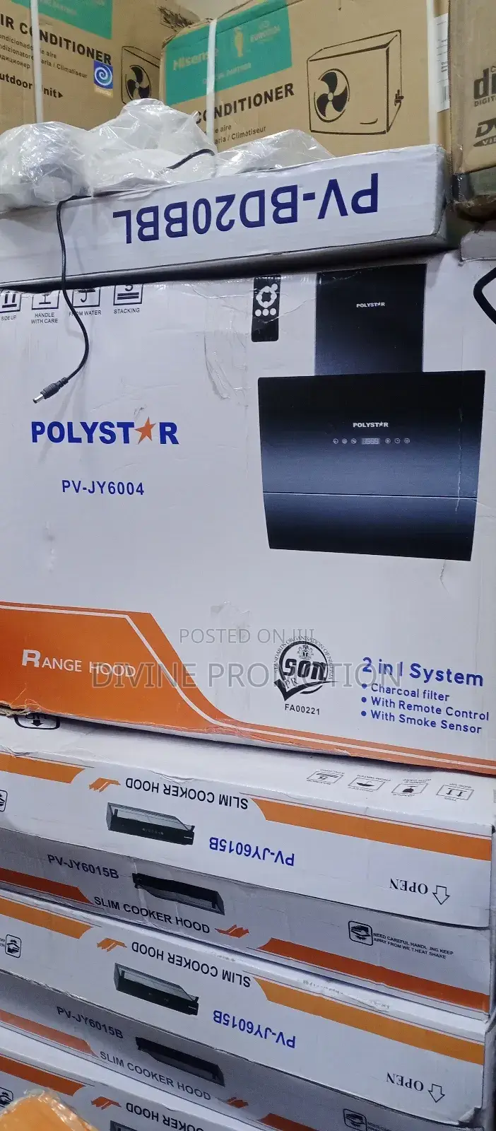 60cm Polystar Range Hood (Heat Extractor), Plasma Design