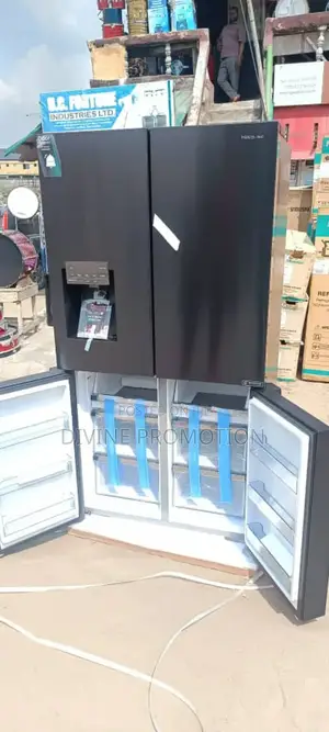 Hisense Side by Side Refrigerator, 4 Doors, Ice Crusher