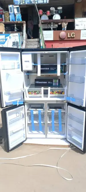 Hisense Side by Side Refrigerator, 4 Doors, Ice Crusher