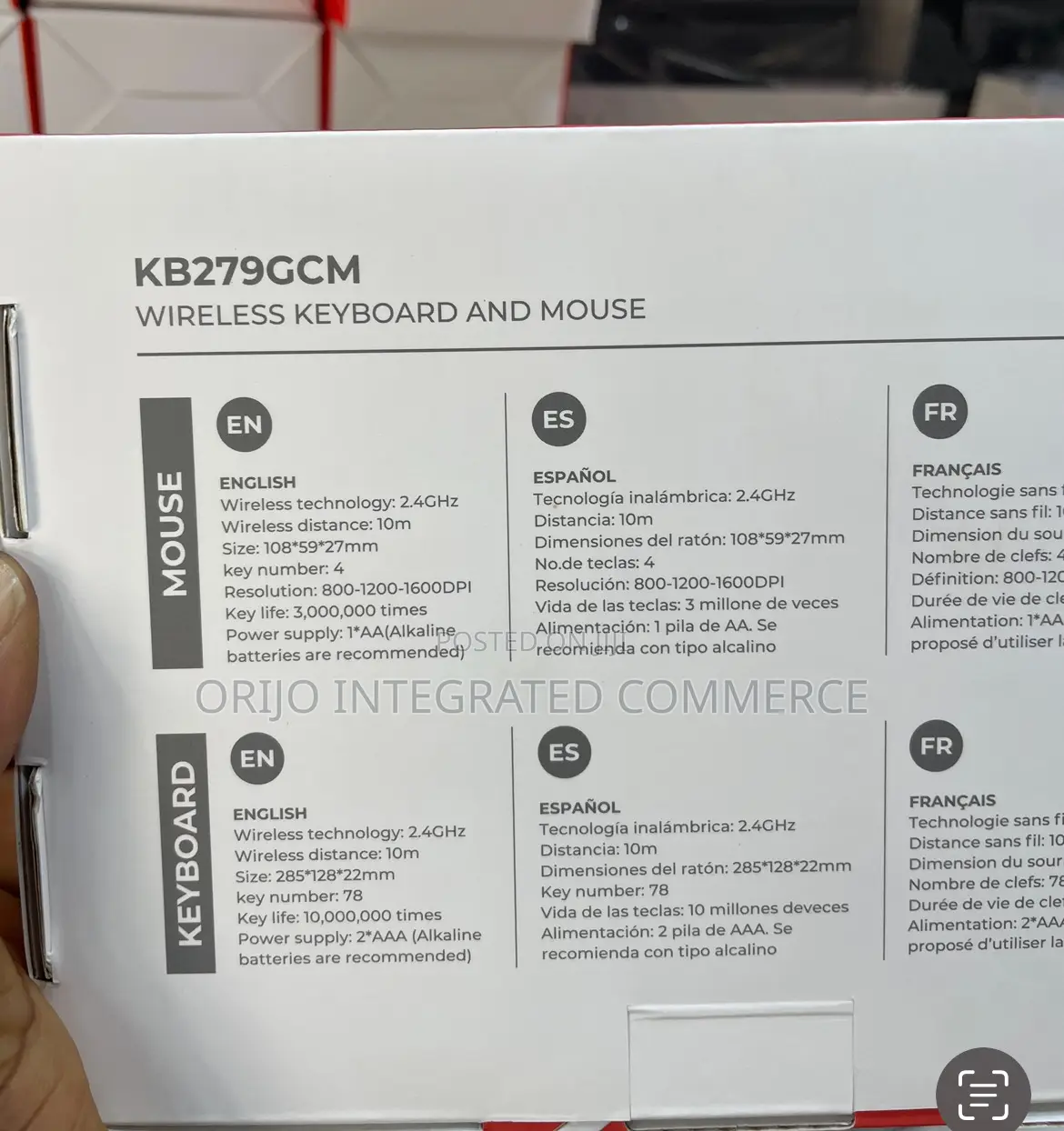 Kb279gcm Wireless Keyboard and Mouse