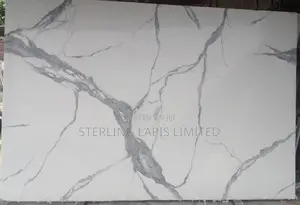 White Patterned Marble Quartz Slab