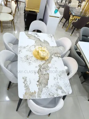 Dining  Table With Chairs Marble Top
