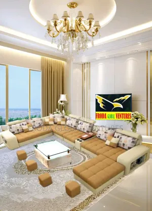 Photo - Beautiful Sofa Chairs With Table and Stools. U-Shape Couch