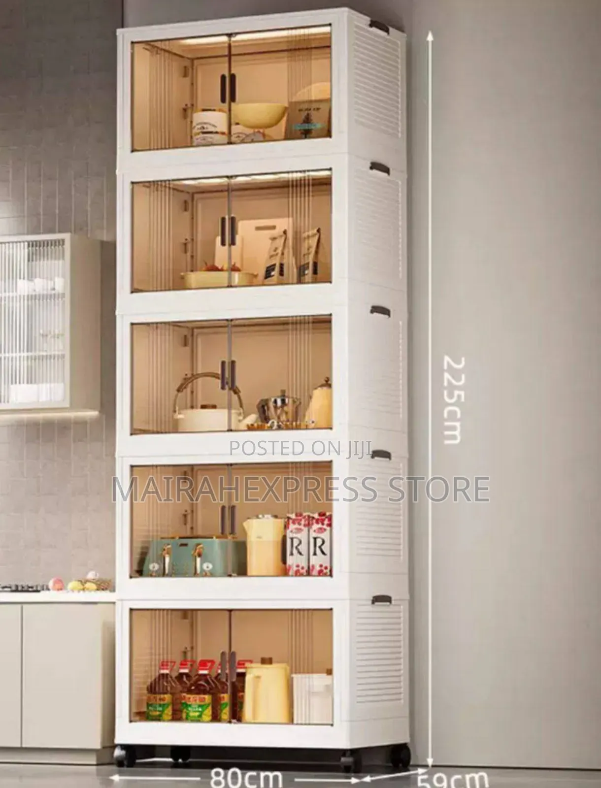 6 Layer Foldable Multipurpose Storage With Wheel