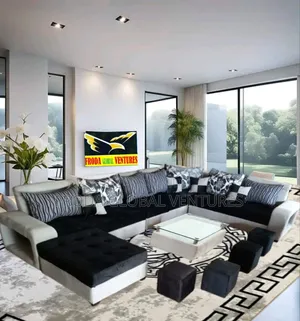 Photo - Comfortable Living Room Couch. 9 Seaters U-Shape Sofa Chairs