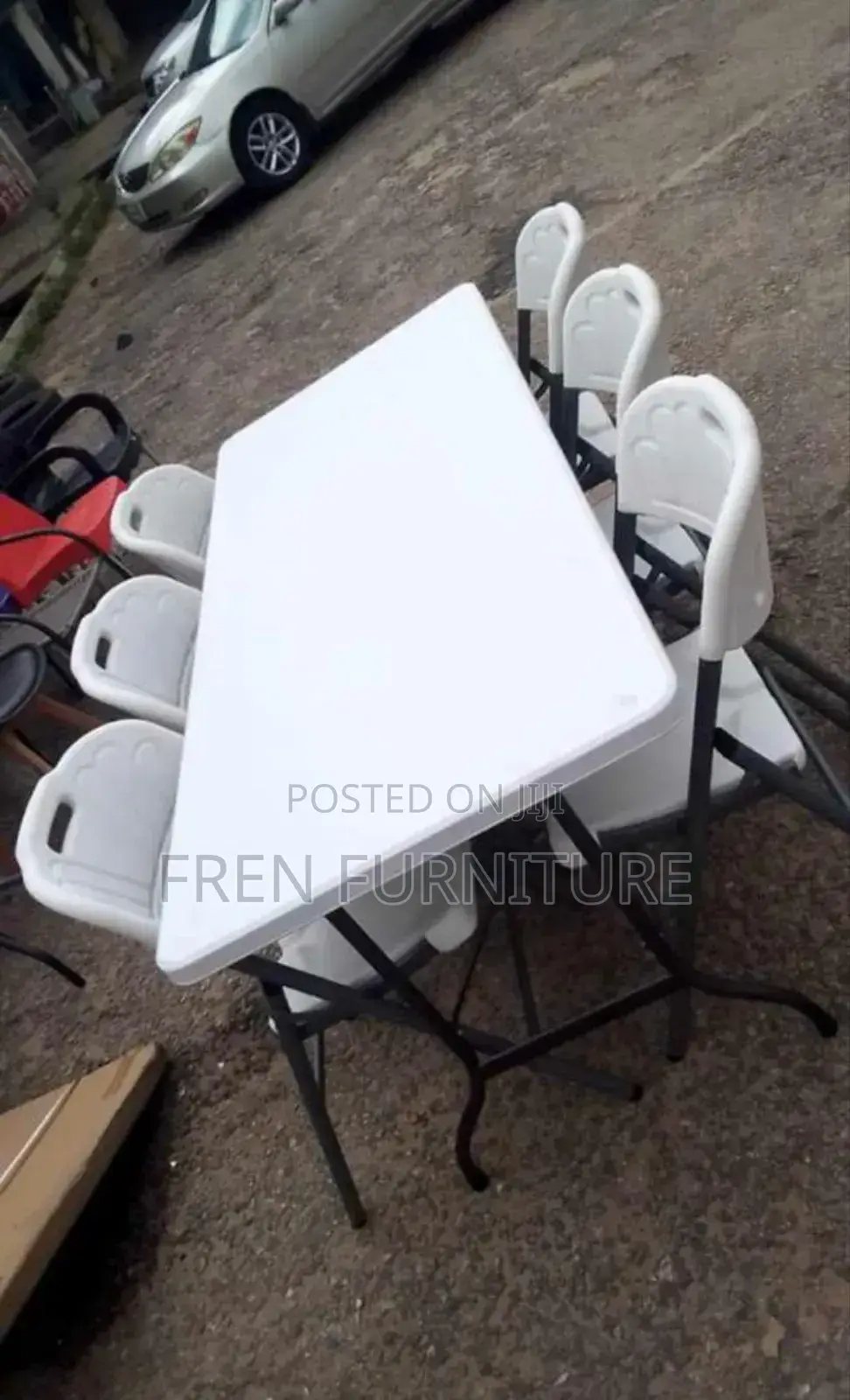 Banguet Fordable 6 Fet Table With 6 Chairs