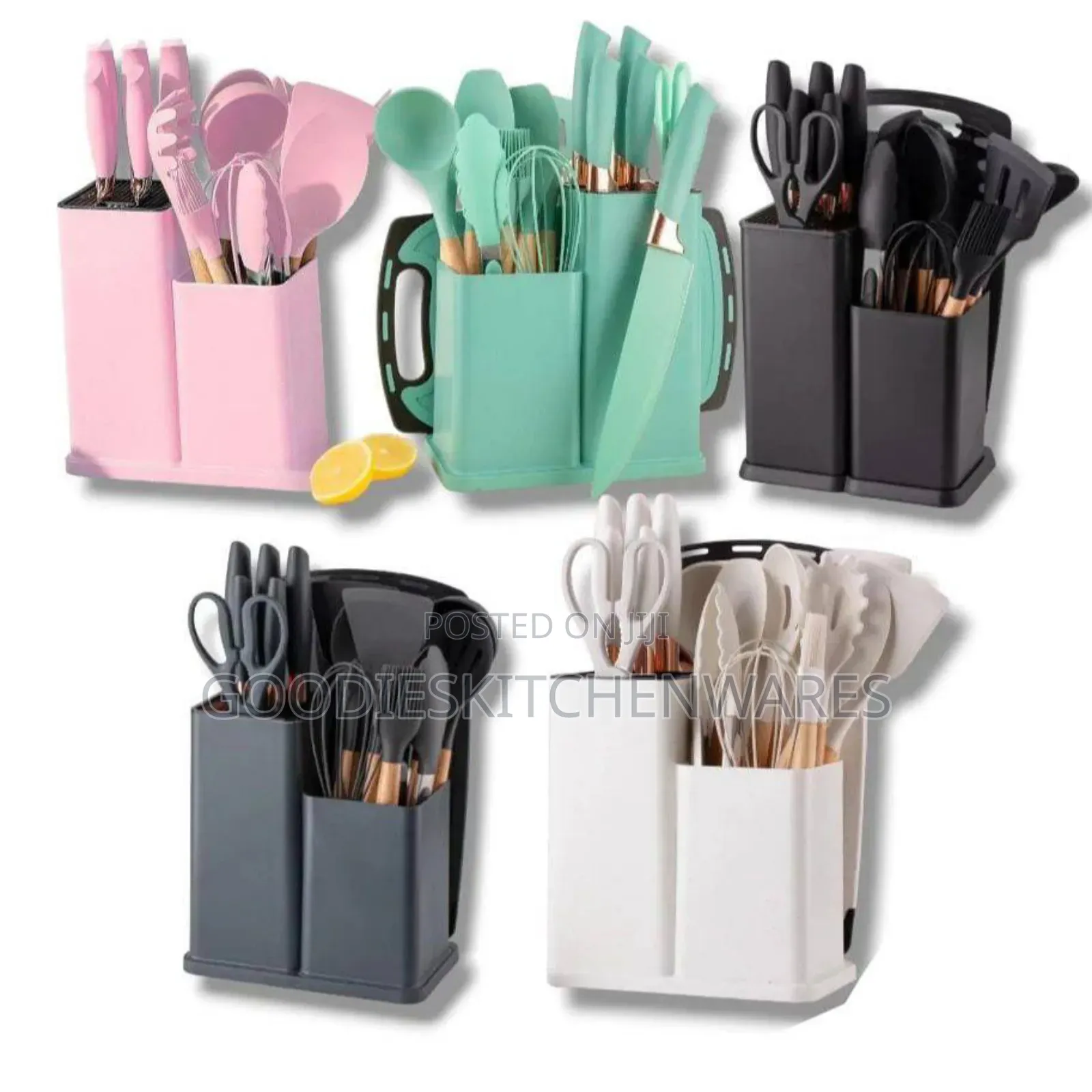 19 PCS Silicone Spoon Set With Chopping Board
