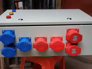 Industrial Ac Distribution Box Fitted With Plug Sockets.