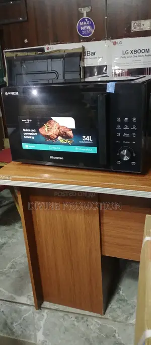 34litres Hisense Inverter Microwave, Black Color With Grill