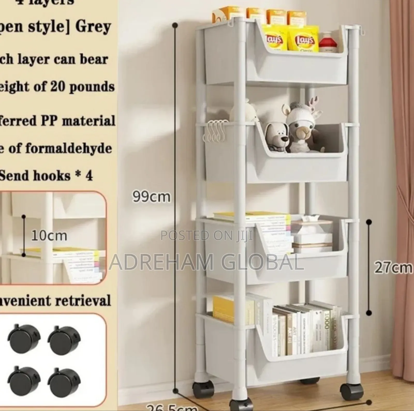Kitchen/Room Storage Shelf 4 Layers