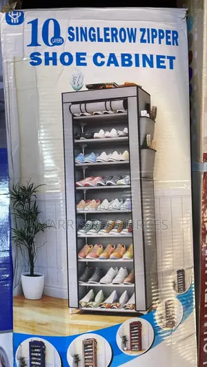 10 Layers Shoe Rack With Fabric Cover With Zip