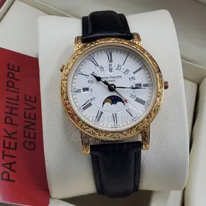 PATEK PHILIPPE GENEVE Black Strap Watch