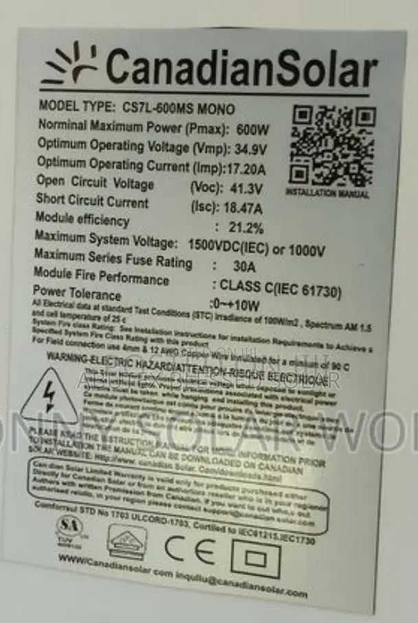 600wat Canadian Solar Panel