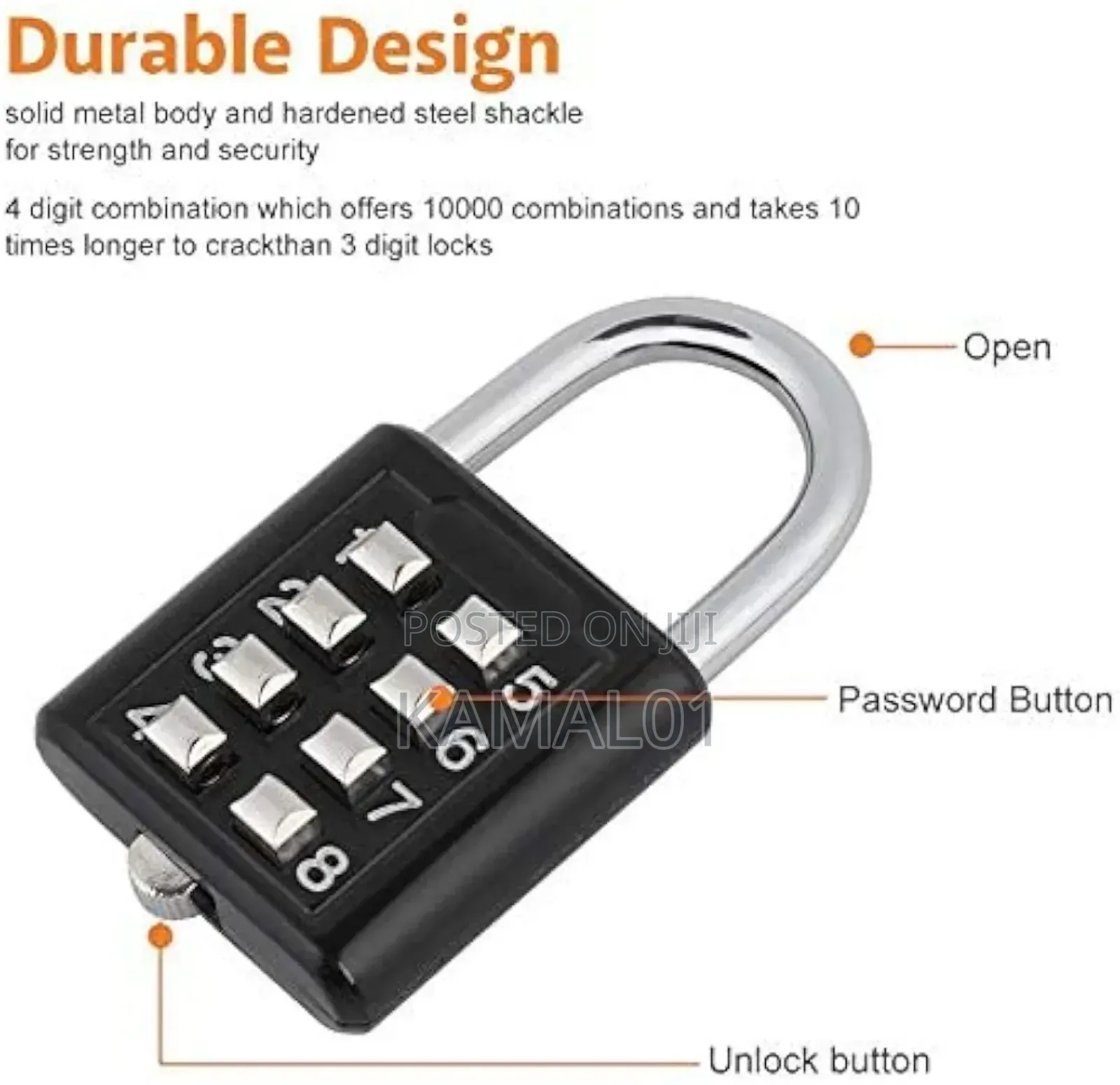 Lock Padlock, 8-Digit Password Security Lock