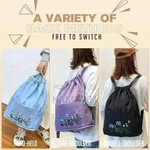 Women's Drawstring Backpack Foldable Soft Backbag