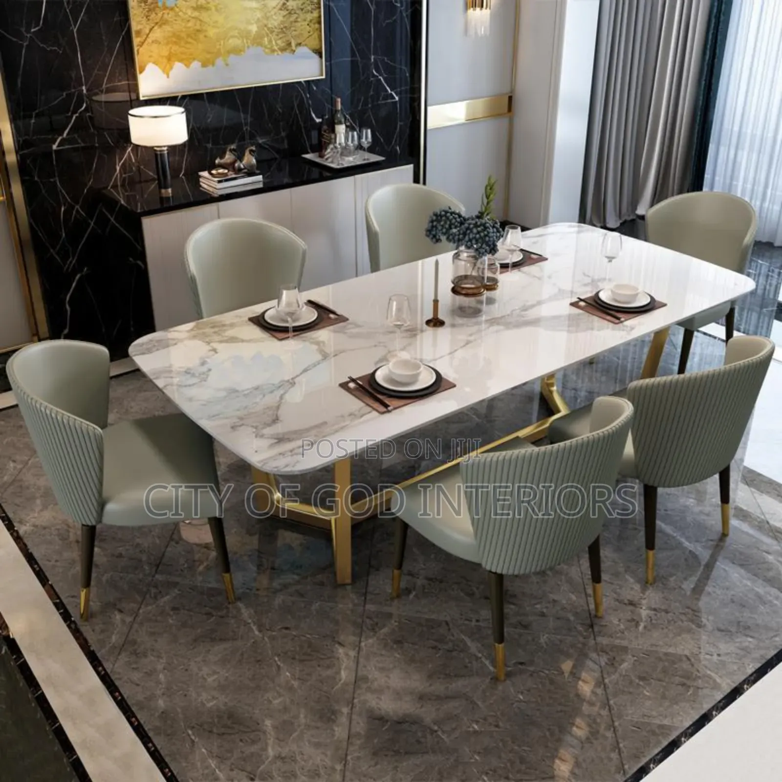 Executive Dining Table Set With Marble Top By 6