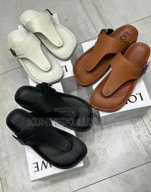 Original Loewe Anagram Leather Slippers Collections
