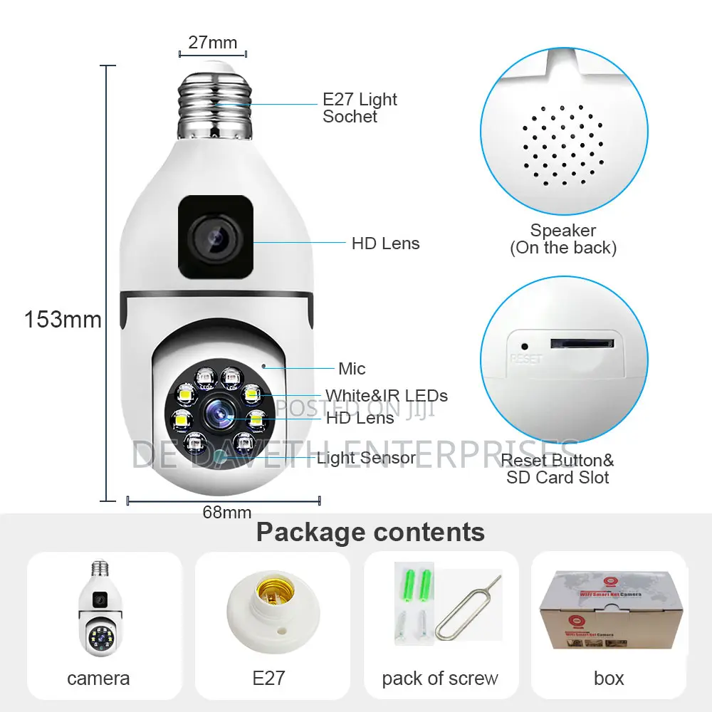 Dual Lens PTZ Bulb Auto Tracking Camera