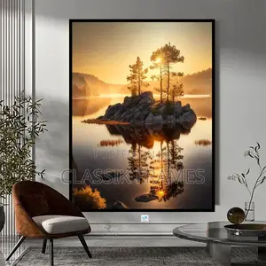 Photo - Hd Framed Golden Abstract Digi Painting Wall Art