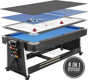 7ft 4-in-1 Revolver Pool ,Air Hockey, Table Tennis, Dining