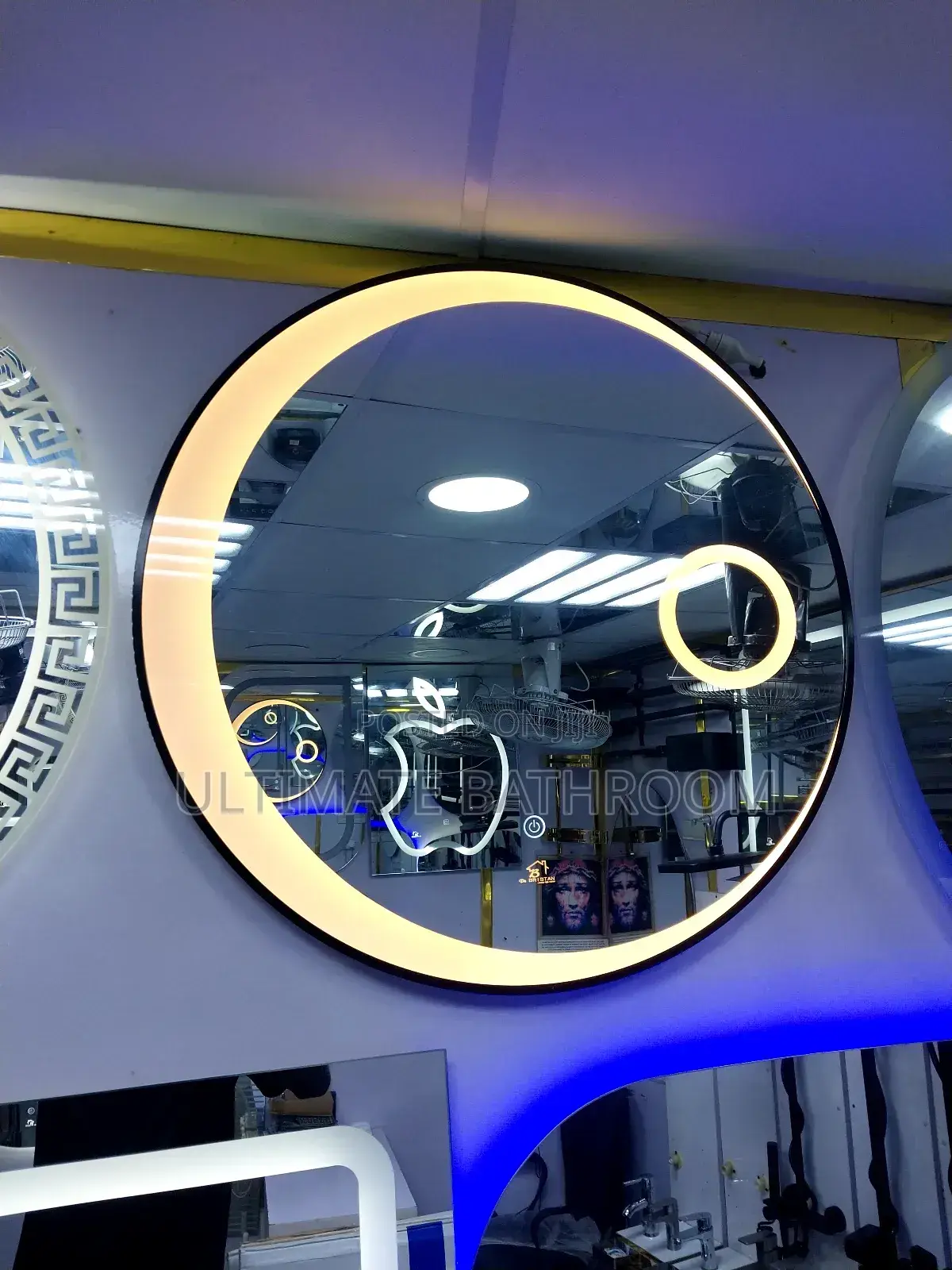 3lights Black Frame Mirror With Magnifier