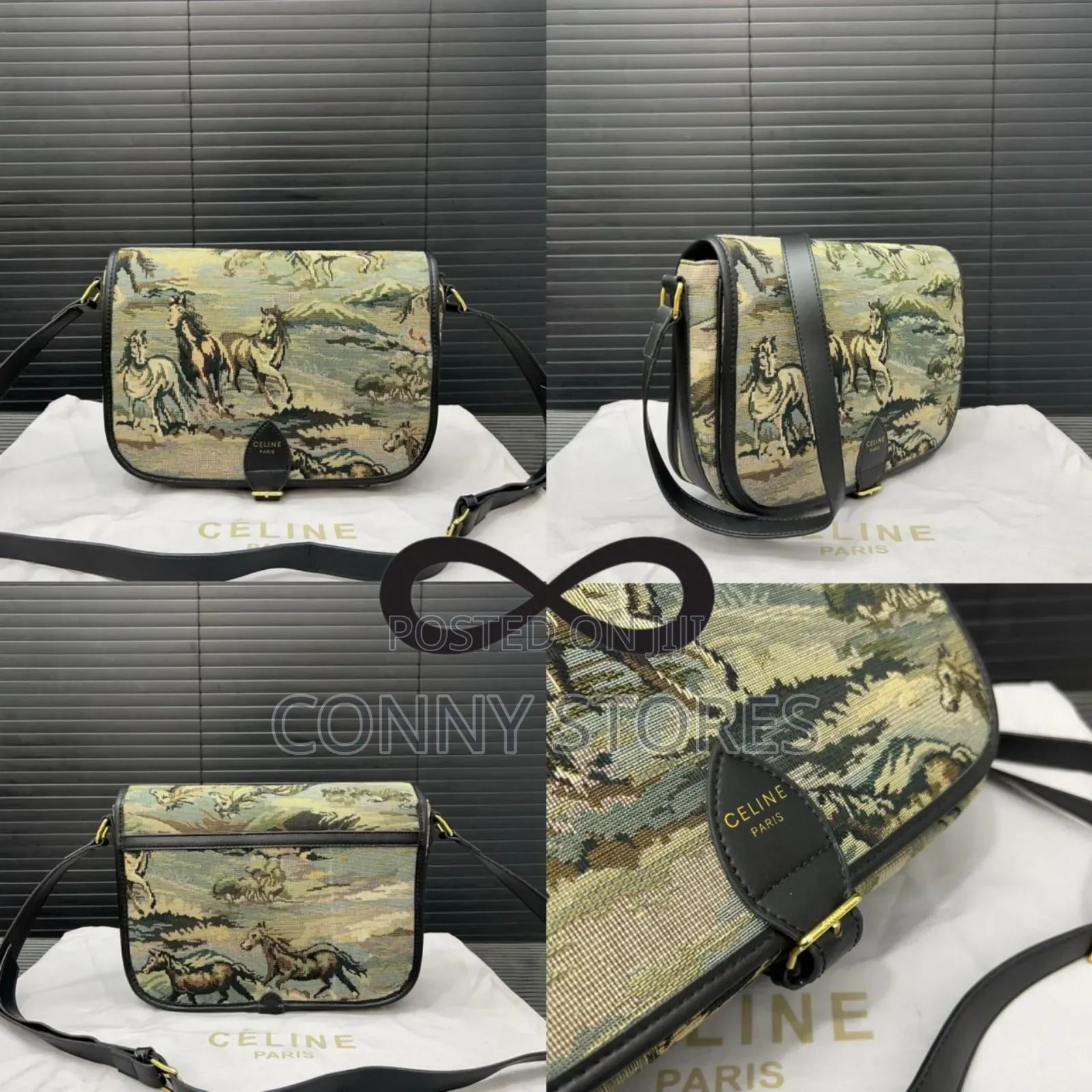 Premium Celine Horse Tapestry Messenger Bag