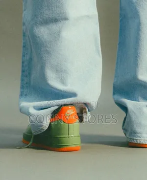 Premium Nike Air Force 1 Low Green and Safety Orange