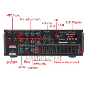 Bluetooth Stereo Amplifier With USB And Remote Control
