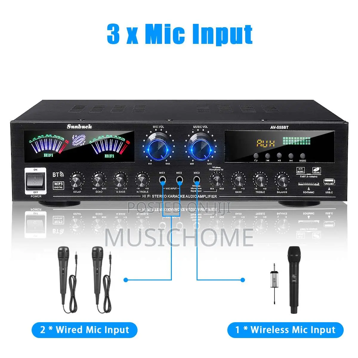 Wall Speaker Background System Bluetooth Amplifier With USB