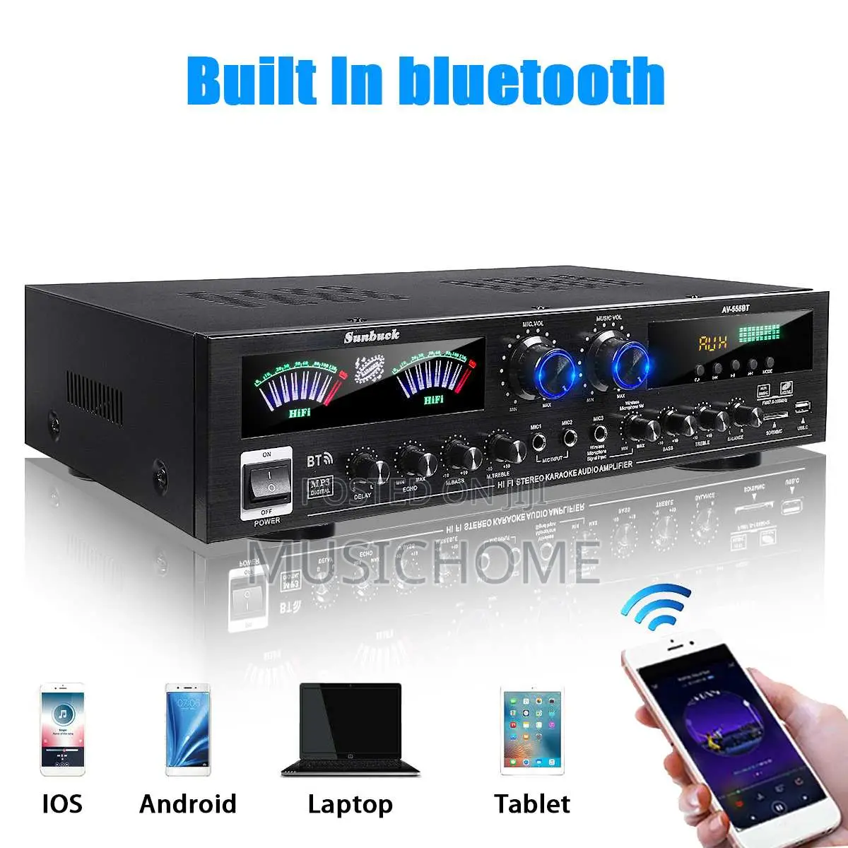 Wall Speaker Background System Bluetooth Amplifier With USB