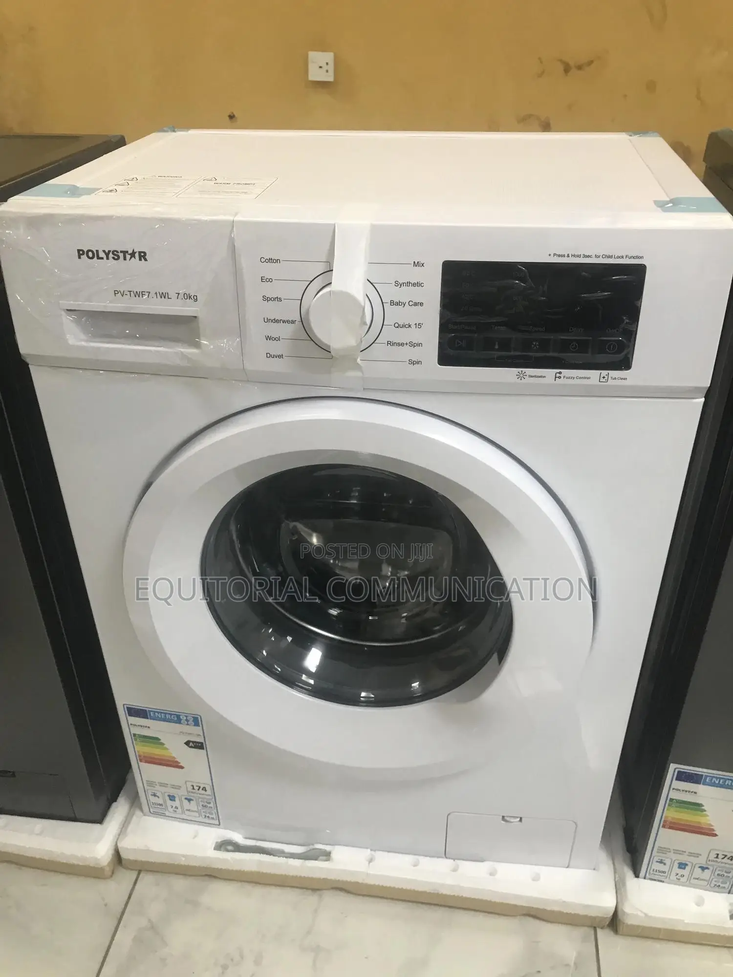 Polystar 7.0kg Front Load Washing Machine-High Spin Speed