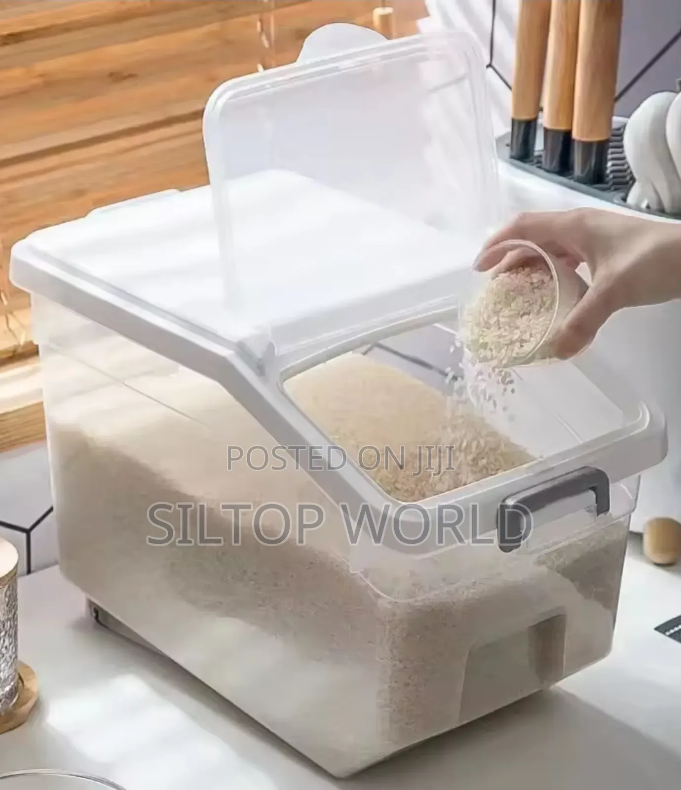 30L Food Storage Container With Measurement Cup