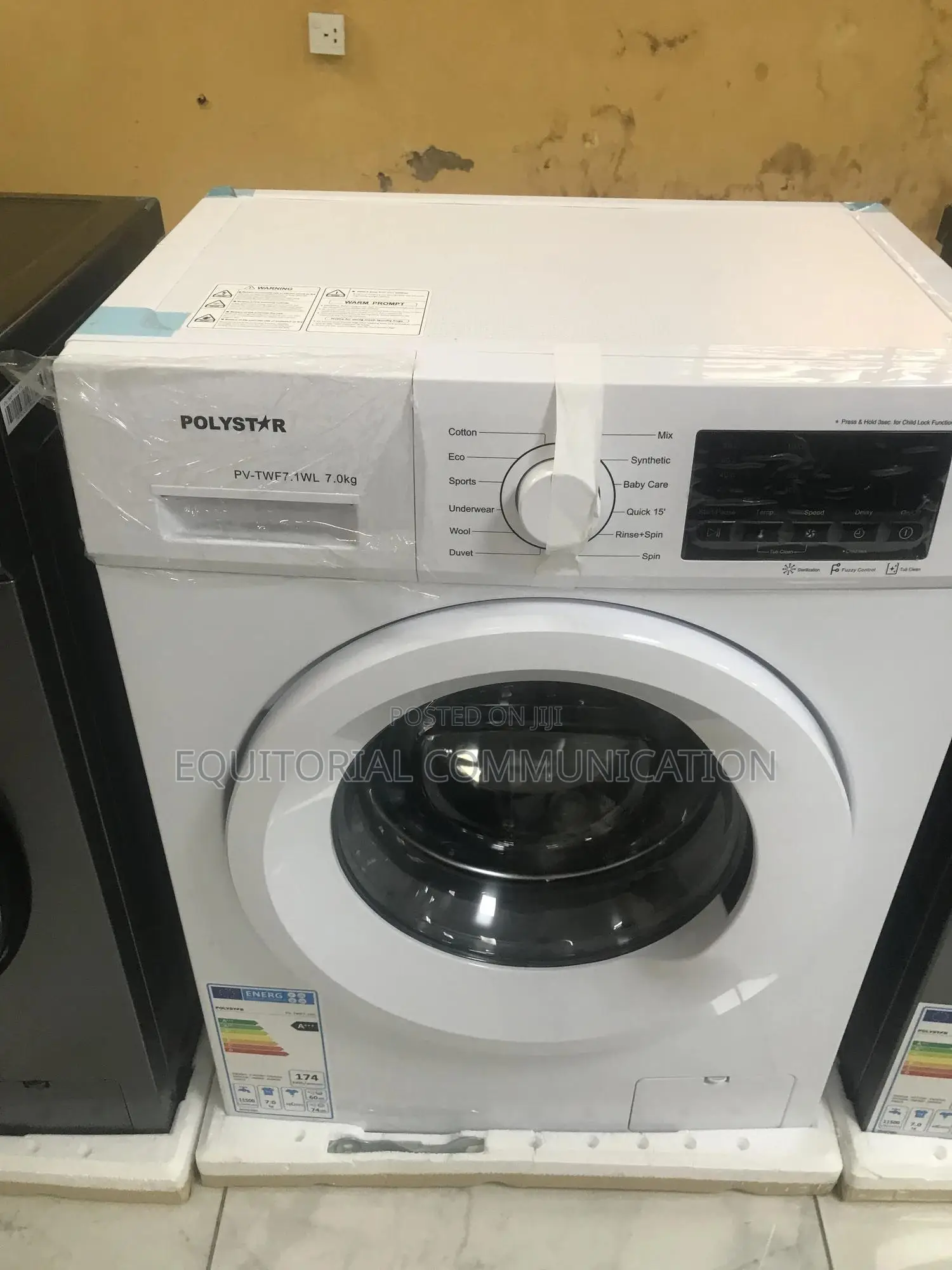 Polystar 7.0kg Front Load Washing Machine Spin Speed Selecti
