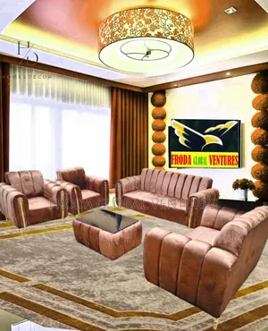 Home Furniture Set of 7 Seaters Sofa Chairs and Center Table
