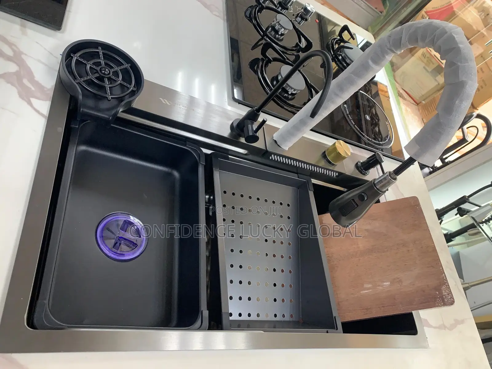 Digital Kitchen Sink With 2 Taps
